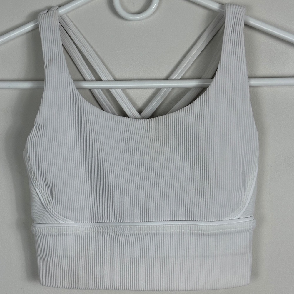 Lululemon Energy Longline Bra Ribbed Luxtremem Womens Size 4‎ Supportive W2BLIS - Picture 3 of 13